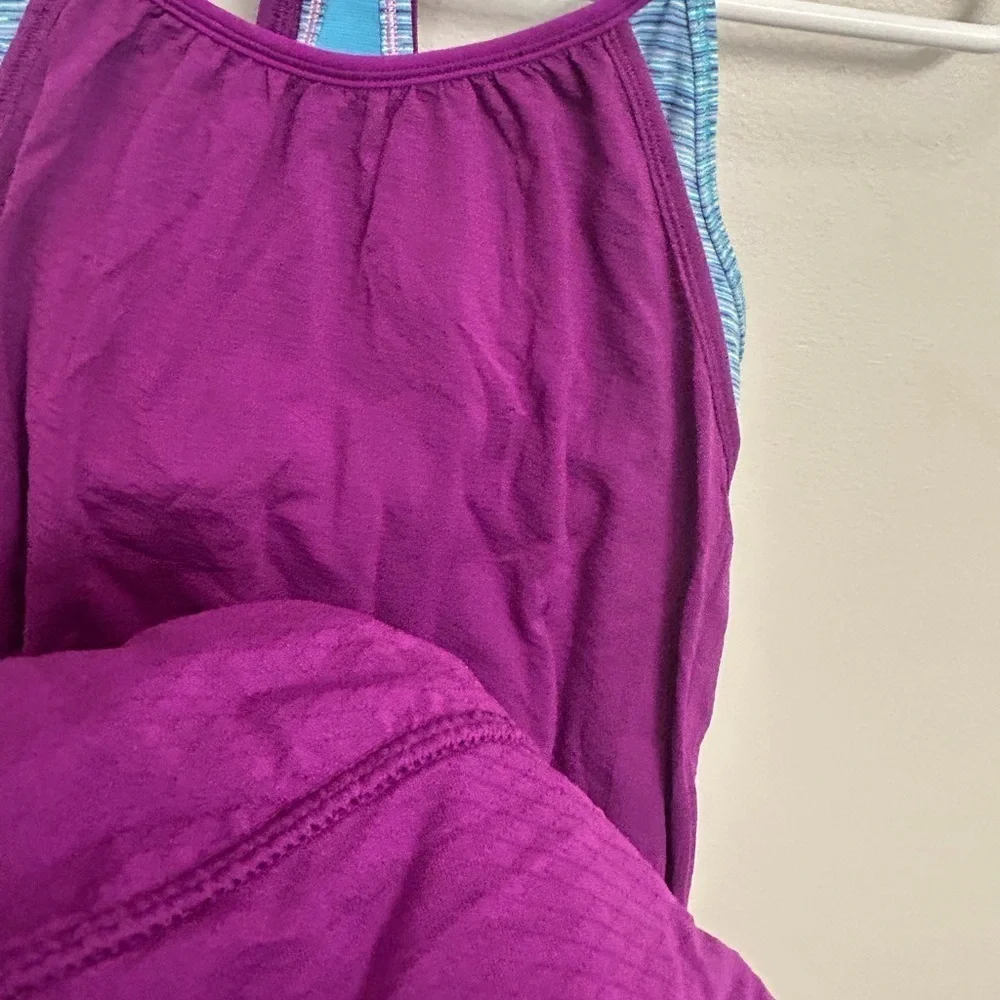 Purple girls size 12 Ivivva by Lululemon double Dutch razor tank